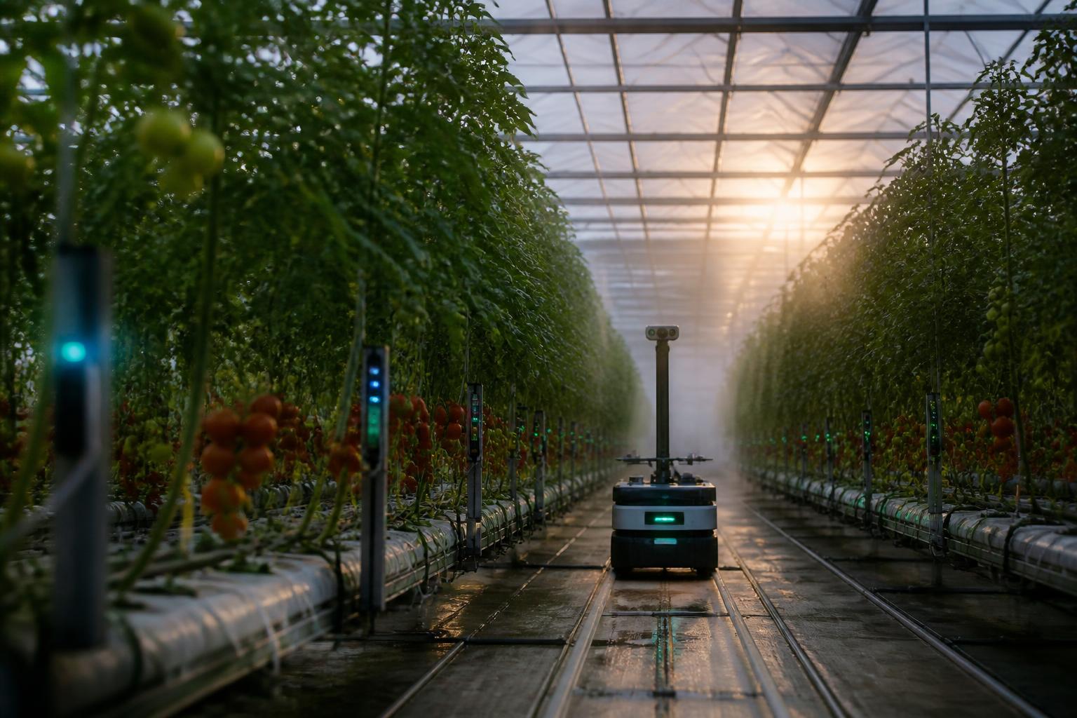 Autonomous crop-monitoring robot operating in a modern greenhouse